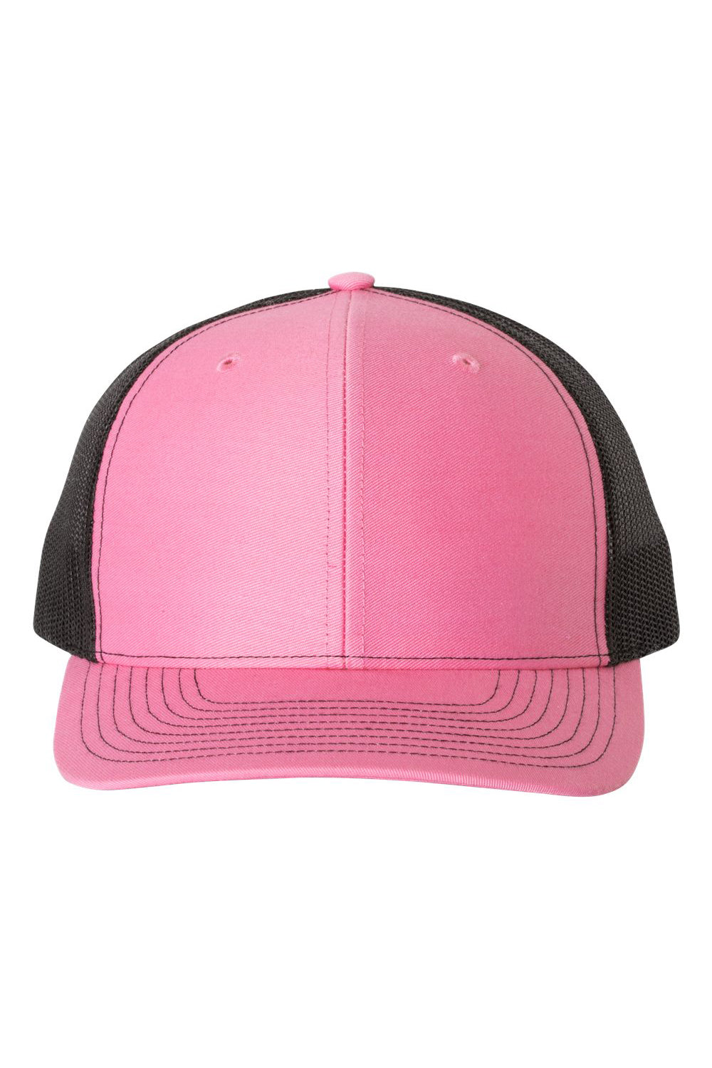 Richardson 112 Mens Snapback Trucker Hat Hot Pink/Black Flat Front
