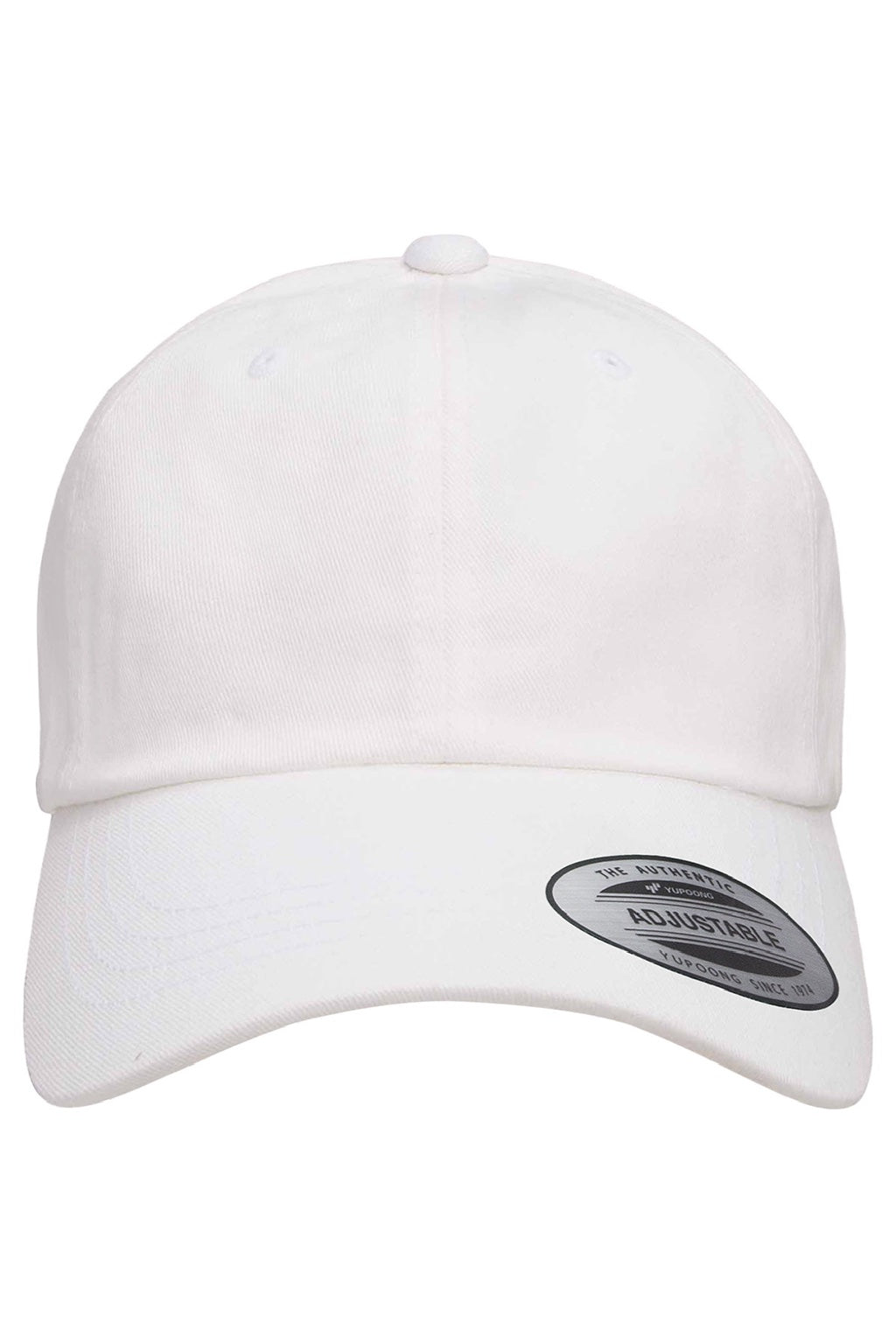 Yupoong Hats 6245CM Mens Classic Adjustable Dad Hat White Flat Front