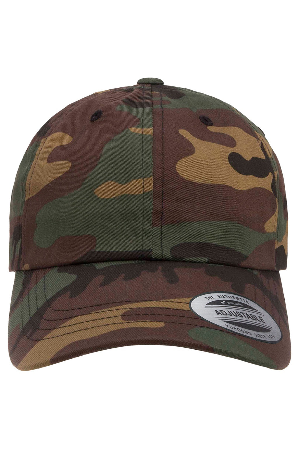 Yupoong Hats 6245CM Mens Classic Adjustable Dad Hat Green Camo Flat Front