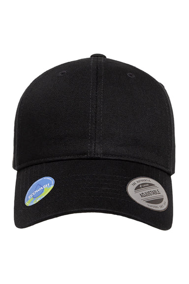 Yupoong Hats 6245EC Mens Ecowash Adjustable Dad Hat Black Flat Front