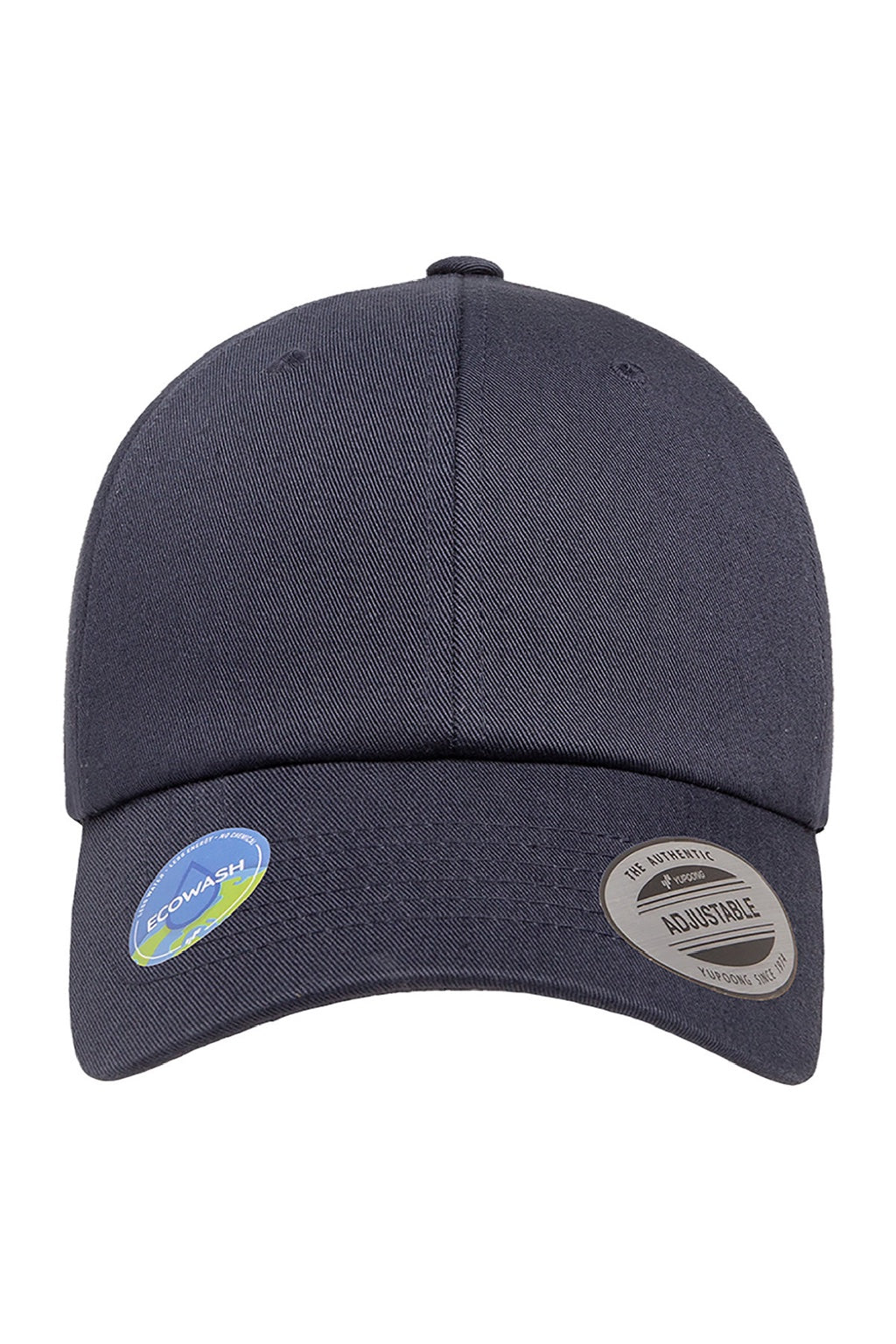 Yupoong Hats 6245EC Mens Ecowash Adjustable Dad Hat Navy Blue Flat Front