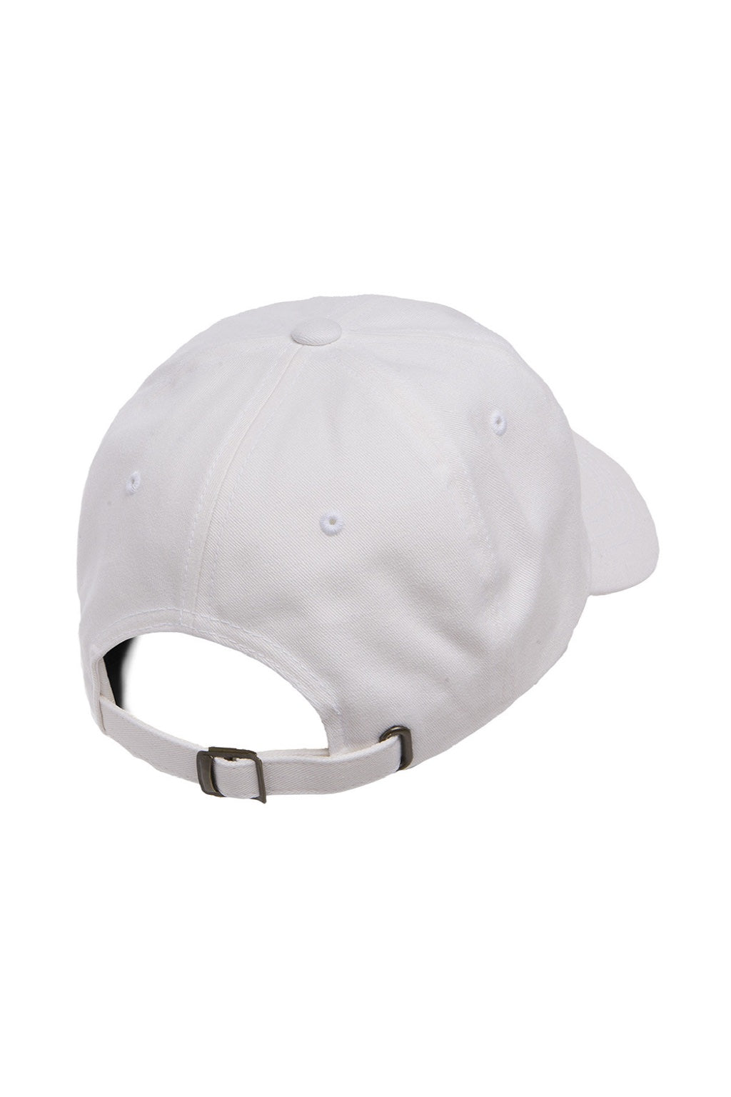 Yupoong Hats 6245PT Mens Adjustable Hat White Flat Back
