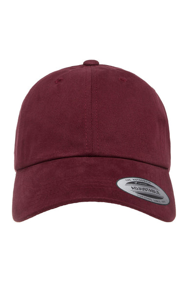 Yupoong Hats 6245PT Mens Adjustable Hat Maroon Flat Front