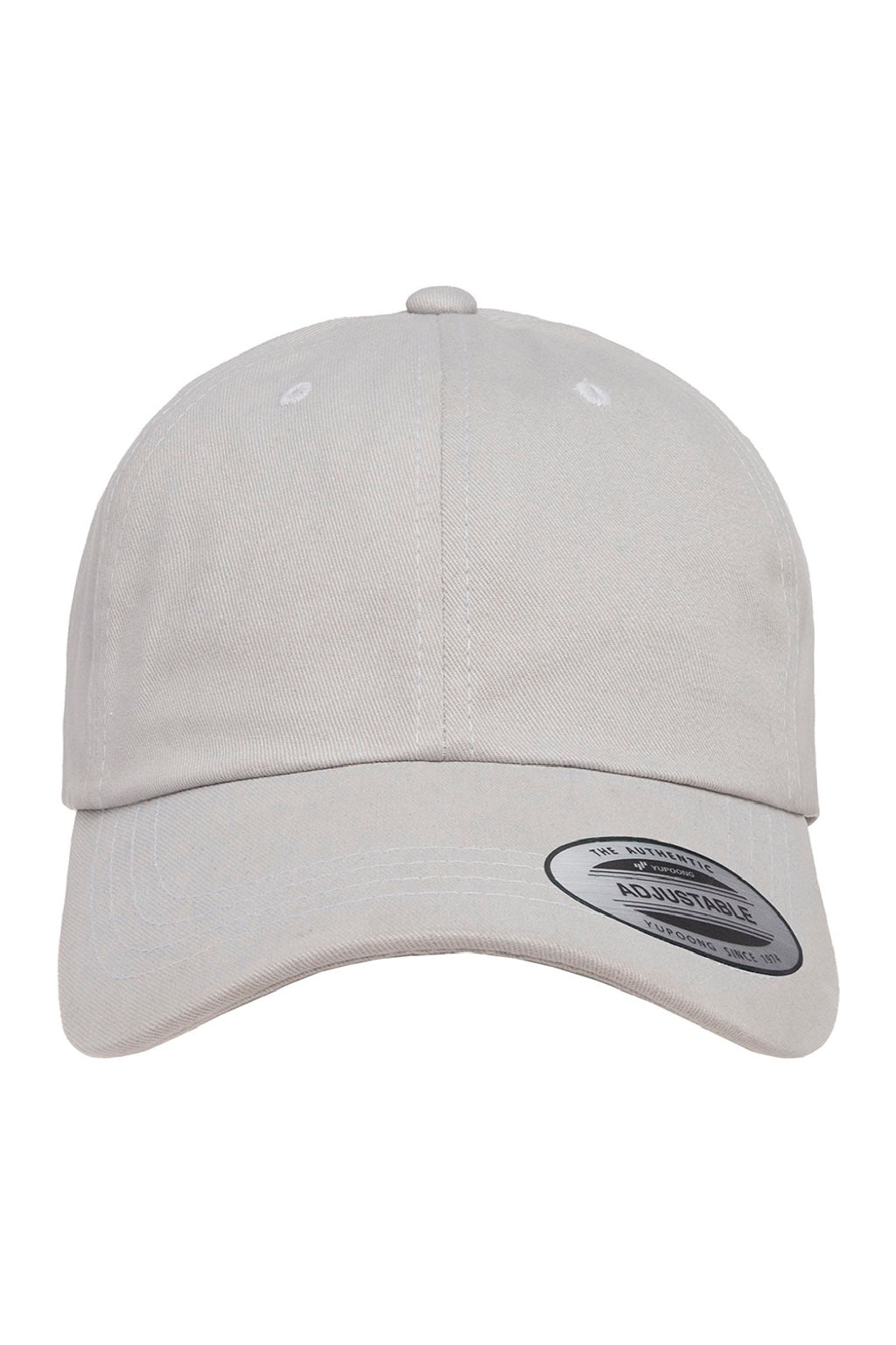 Yupoong Hats 6245PT Mens Adjustable Hat Light Grey Flat Front