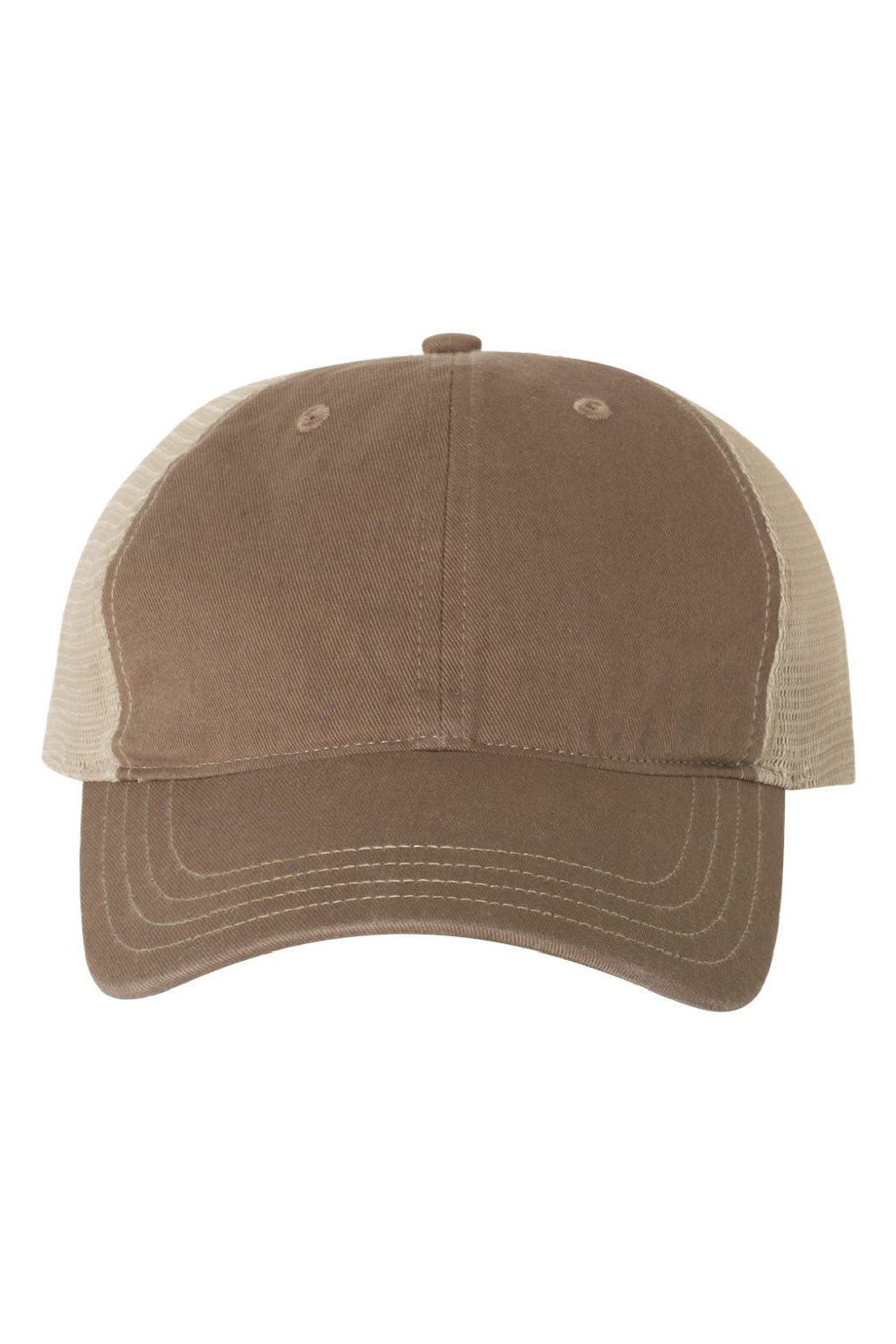 Richardson Hats 111 Mens Garment Washed Snapback Trucker Hat Driftwood Brown/Khaki Flat Front