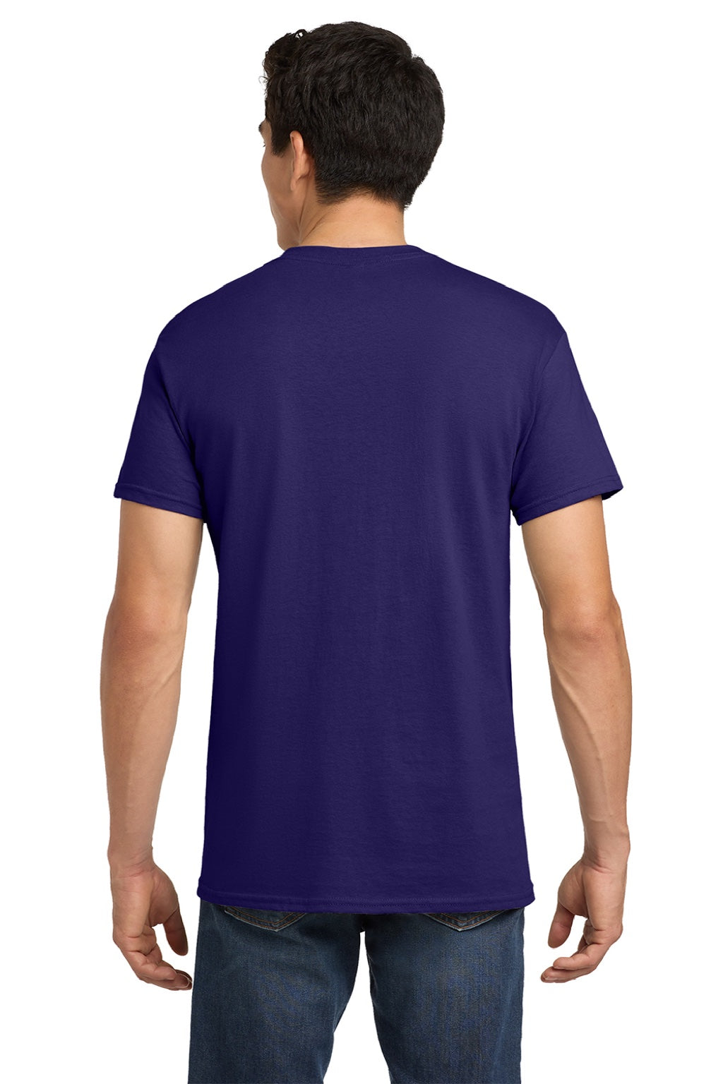 Gildan 5000 Mens Short Sleeve Crewneck T-Shirt Fan Dark Purple Model Back