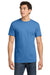 Gildan 5000 Mens Short Sleeve Crewneck T-Shirt Iris Blue Model Front