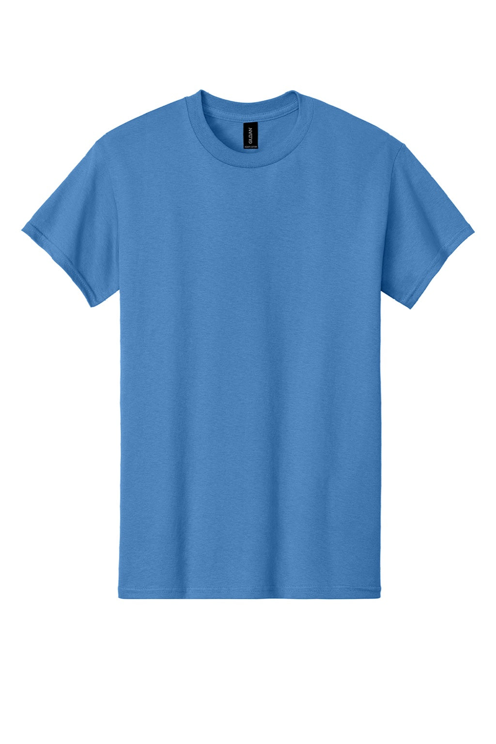Gildan 5000 Mens Short Sleeve Crewneck T-Shirt Iris Blue Flat Front