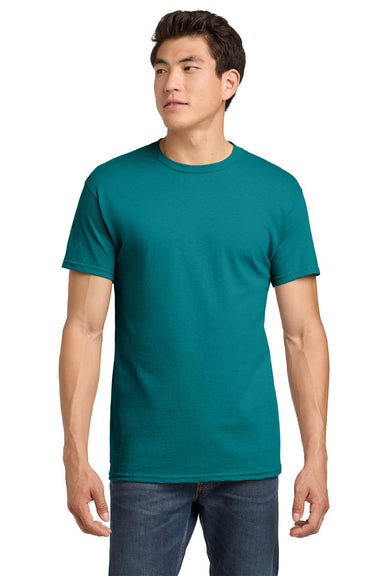Gildan 5000 Mens Short Sleeve Crewneck T-Shirt Jade Dome Green Model Front