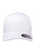 Flexfit Hats 6277 Mens Stretch Fit Hat White Flat Front