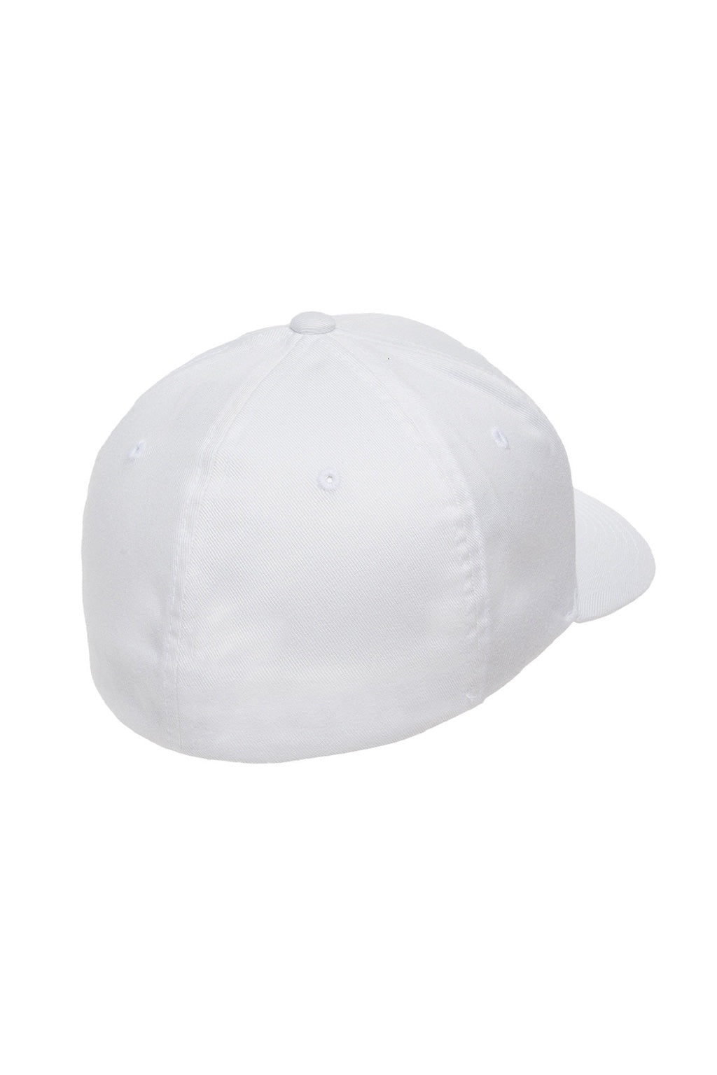 Flexfit Hats 6277 Mens Stretch Fit Hat White Flat Back