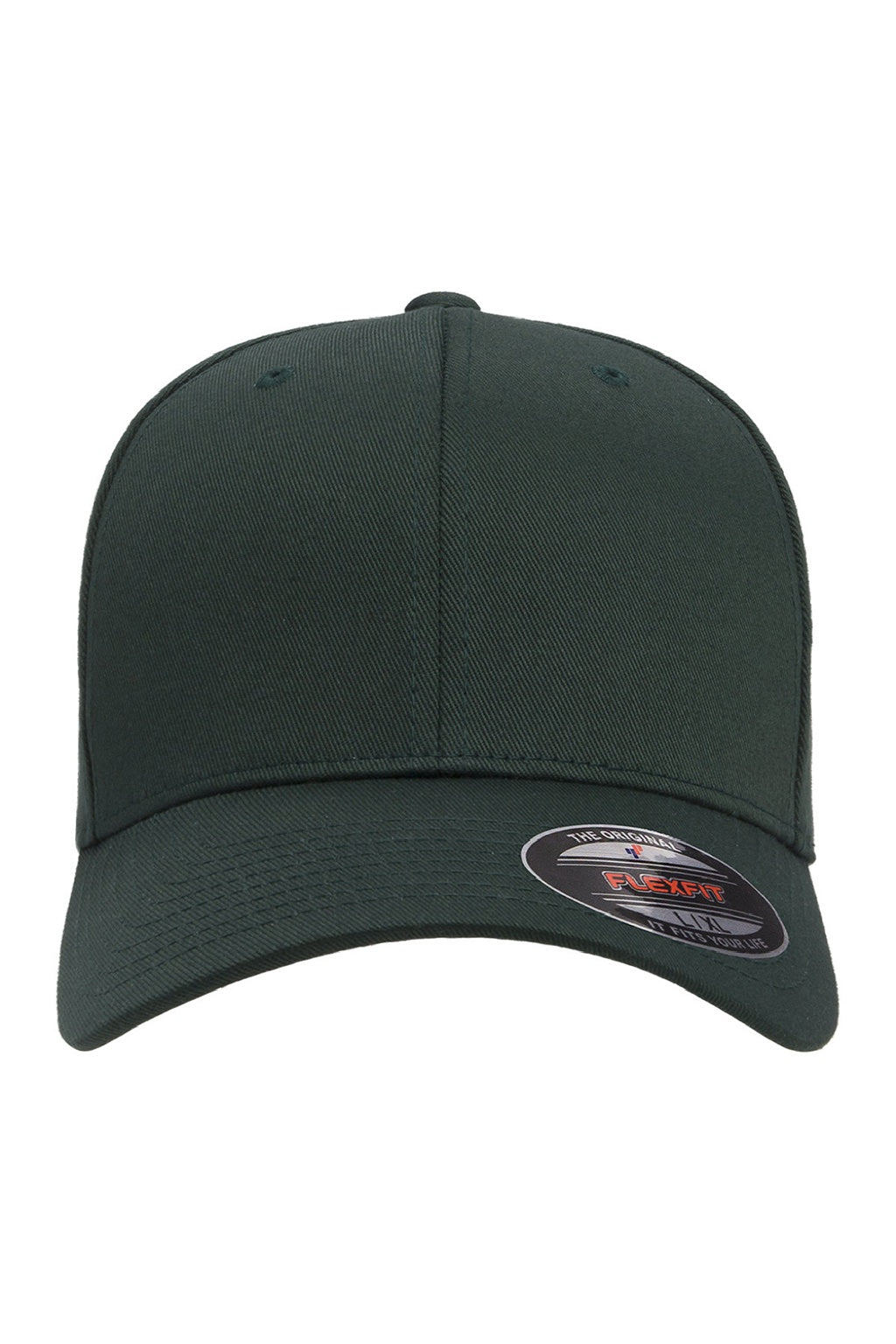 Flexfit Hats 6277 Mens Stretch Fit Hat Spruce Green Flat Front