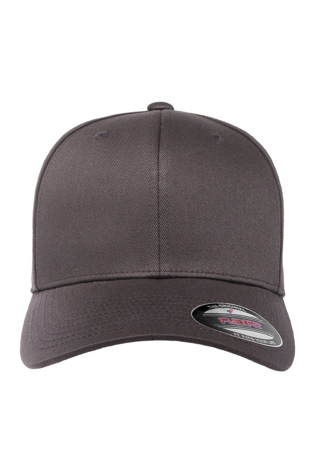 Flexfit Hats 6277 Mens Stretch Fit Hat Dark Grey Flat Front
