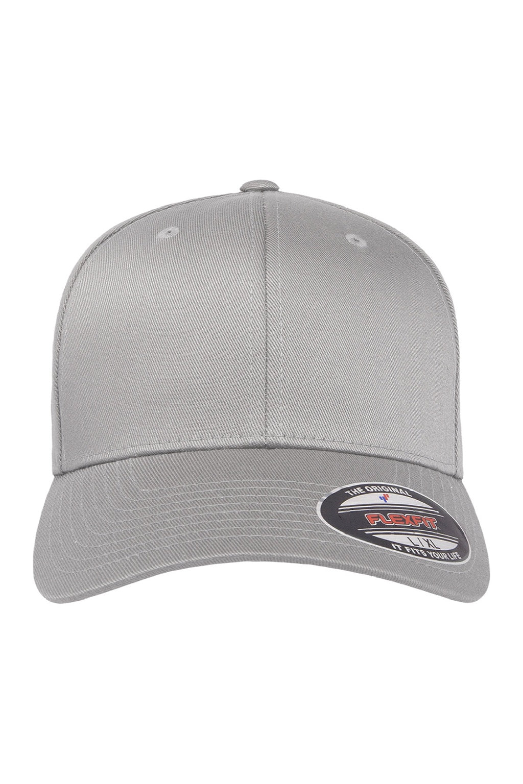 Flexfit Hats 6277 Mens Stretch Fit Hat Grey Flat Front