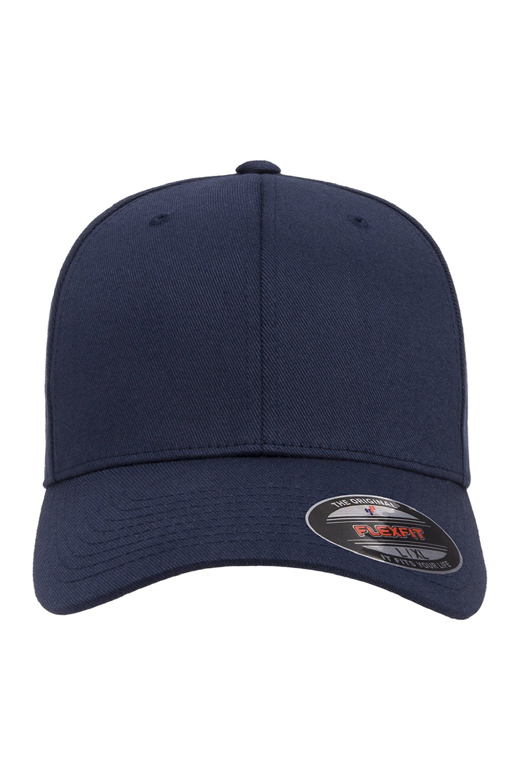 Flexfit Hats 6277 Mens Stretch Fit Hat Navy Blue Flat Front
