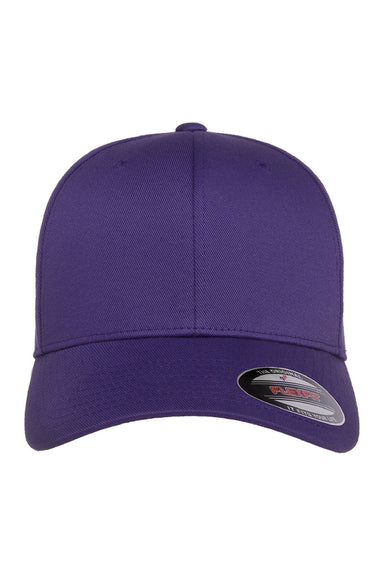 Flexfit Hats 6277 Mens Stretch Fit Hat Purple Flat Front