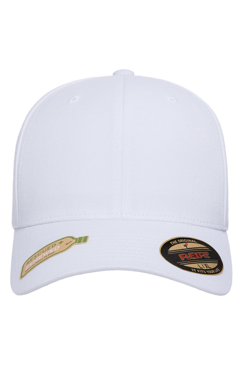 Yupoong Hats 6277R Mens Recycled Hat White Flat Front