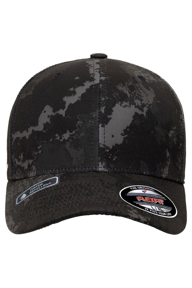Flexfit Hats 6277 Mens Stretch Fit Hat Poseidon Black Flat Front