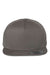 Yupoong Hats Y6007/6007 Mens Adjustable Hat Dark Grey Flat Front