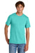 Port & Company PC43 Mens Short Sleeve Crewneck T-Shirt Aqua Blue Model Front