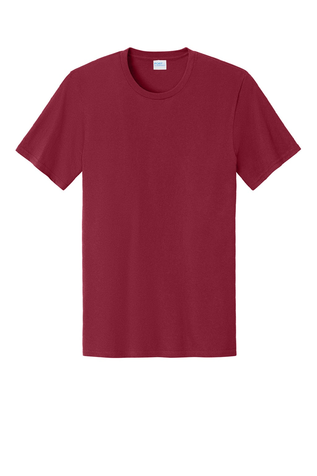 Port & Company PC43 Mens Short Sleeve Crewneck T-Shirt Cardinal Red Flat Front