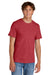 Port & Company PC43 Mens Short Sleeve Crewneck T-Shirt Heather Red Model Front