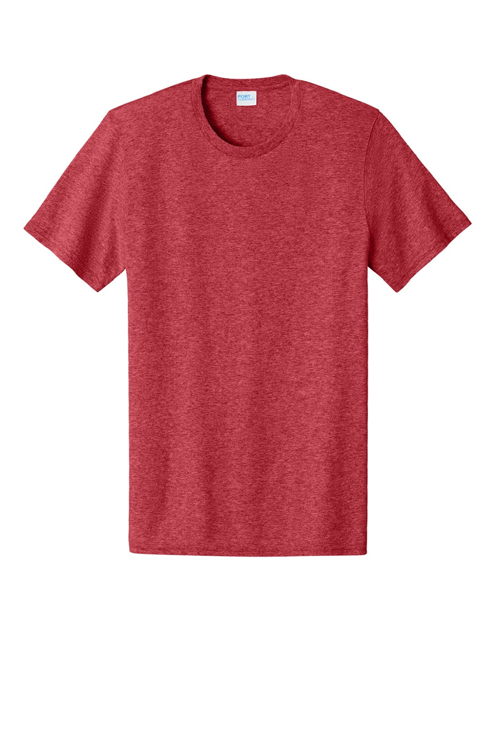 Port & Company PC43 Mens Short Sleeve Crewneck T-Shirt Heather Red Flat Front