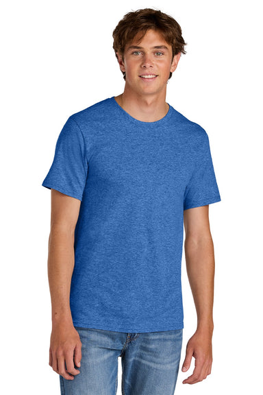 Port & Company PC43 Mens Short Sleeve Crewneck T-Shirt Heather Royal Blue Model Front
