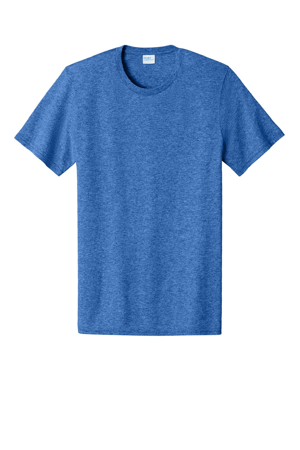 Port & Company PC43 Mens Short Sleeve Crewneck T-Shirt Heather Royal Blue Flat Front