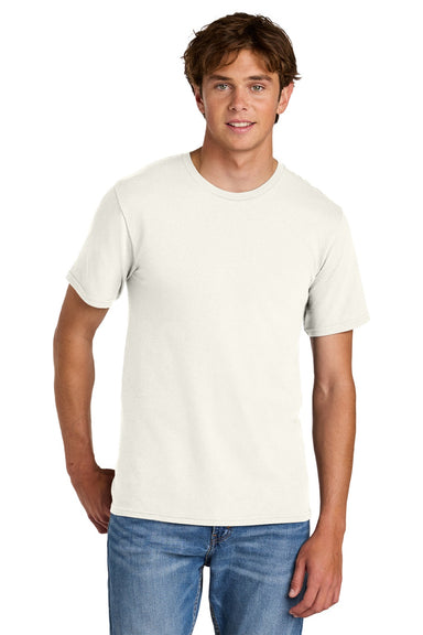 Port & Company PC43 Mens Short Sleeve Crewneck T-Shirt Ivory Model Front