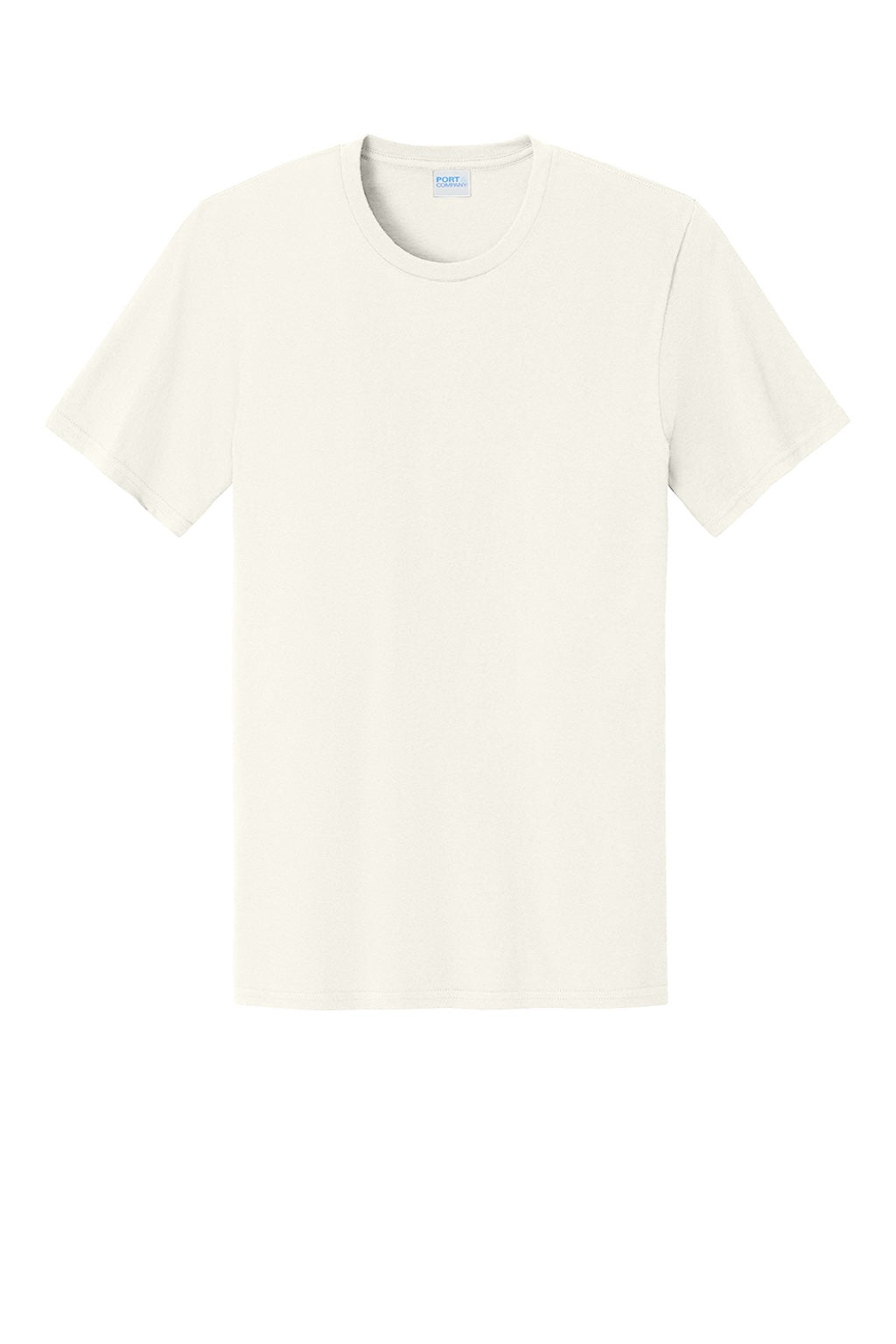 Port & Company PC43 Mens Short Sleeve Crewneck T-Shirt Ivory Flat Front