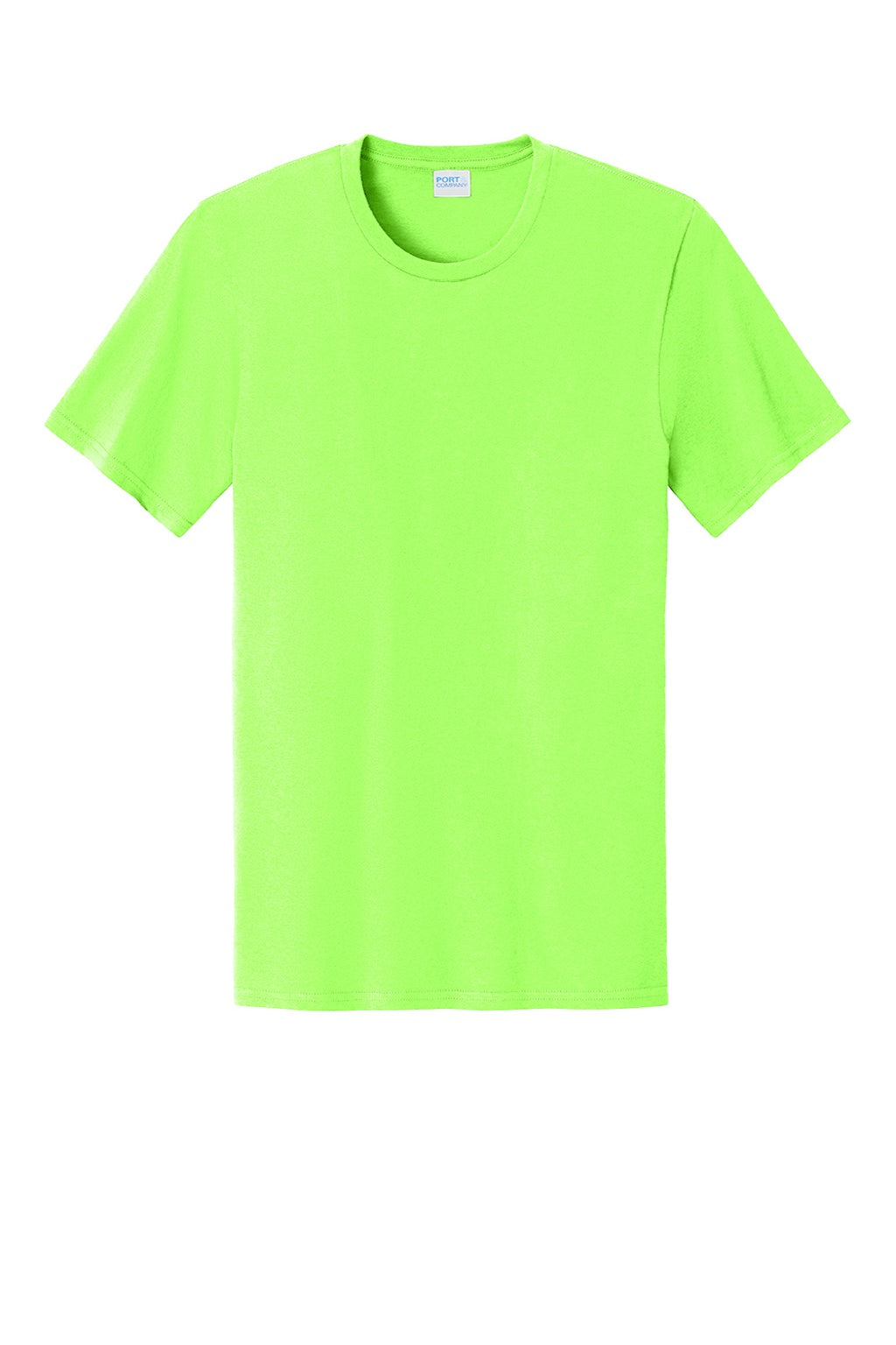 Port & Company PC43 Mens Short Sleeve Crewneck T-Shirt Neon Green Flat Front