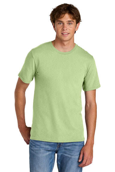 Port & Company PC43 Mens Short Sleeve Crewneck T-Shirt Pistachio Green Model Front