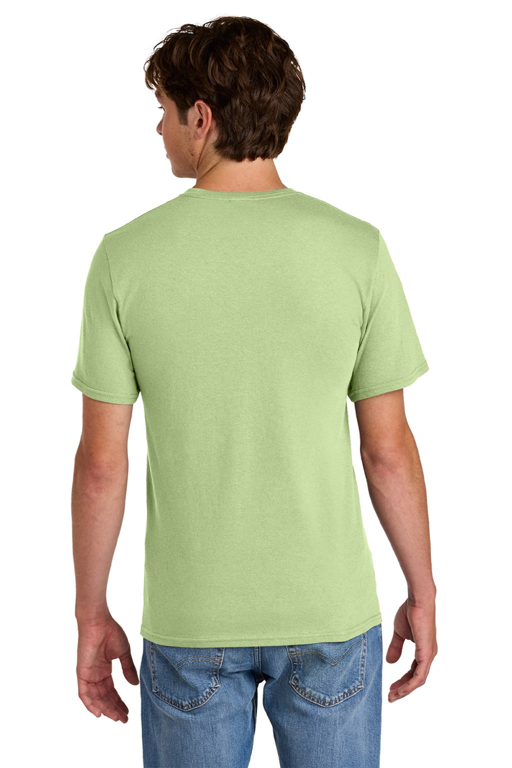 Port & Company PC43 Mens Short Sleeve Crewneck T-Shirt Pistachio Green Model Back