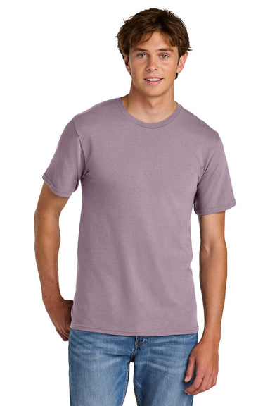 Port & Company PC43 Mens Short Sleeve Crewneck T-Shirt Smoky Amethyst Purple Model Front