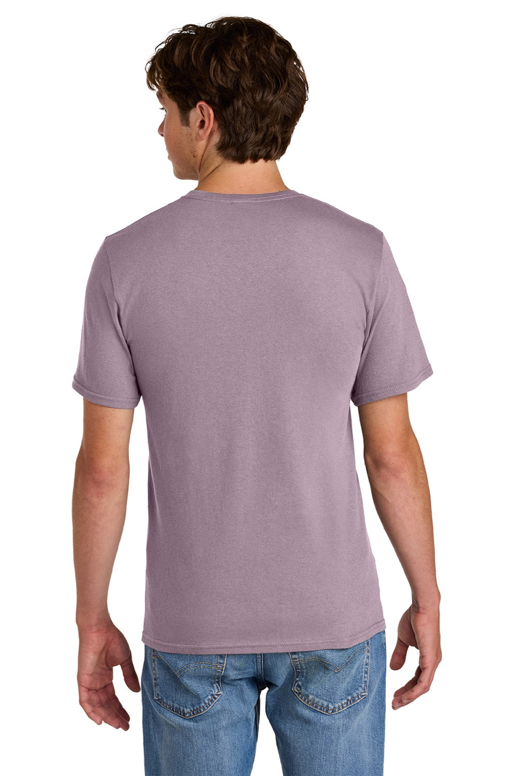 Port & Company PC43 Mens Short Sleeve Crewneck T-Shirt Smoky Amethyst Purple Model Back