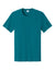 Port & Company PC43 Mens Short Sleeve Crewneck T-Shirt Teal Blue Flat Front