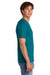 Port & Company PC43 Mens Short Sleeve Crewneck T-Shirt Teal Blue Model Side