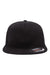 Flexfit Hats 6297F Mens Stretch Fit Hat Black Flat Front