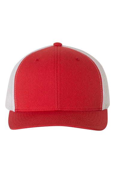 Yupoong 6606 Mens Retro Trucker Hat Red/White Flat Front