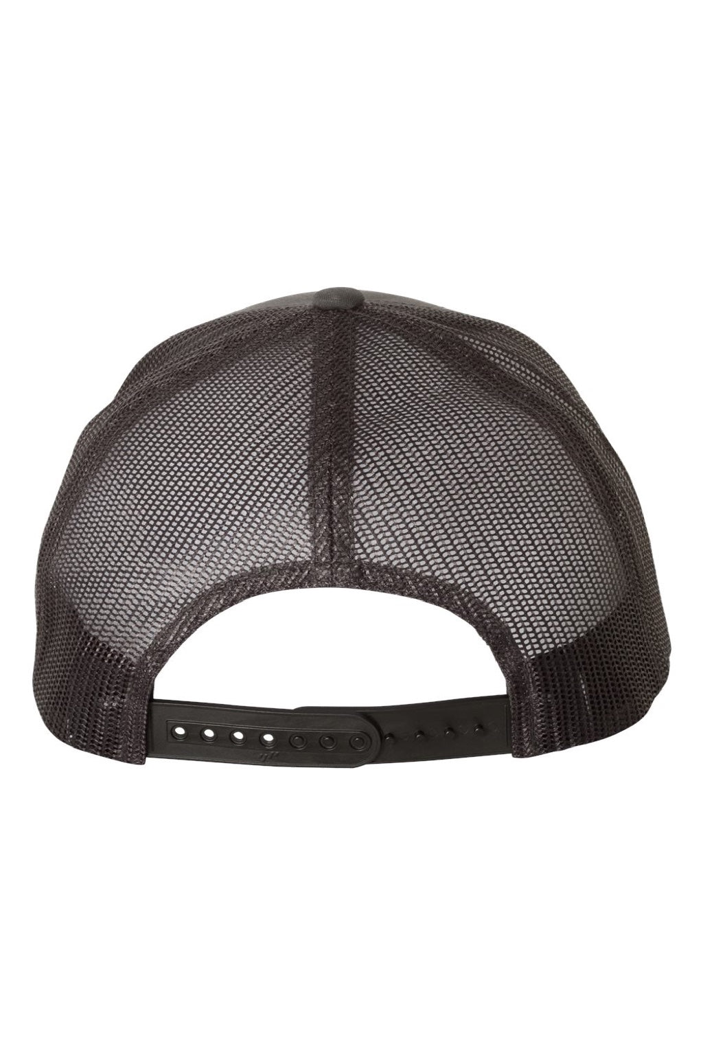 Yupoong Hats 6606 Mens Retro Snapback Trucker Hat Charcoal Grey Flat Back