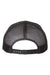 Yupoong Hats 6606 Mens Retro Snapback Trucker Hat Charcoal Grey/Black Flat Back