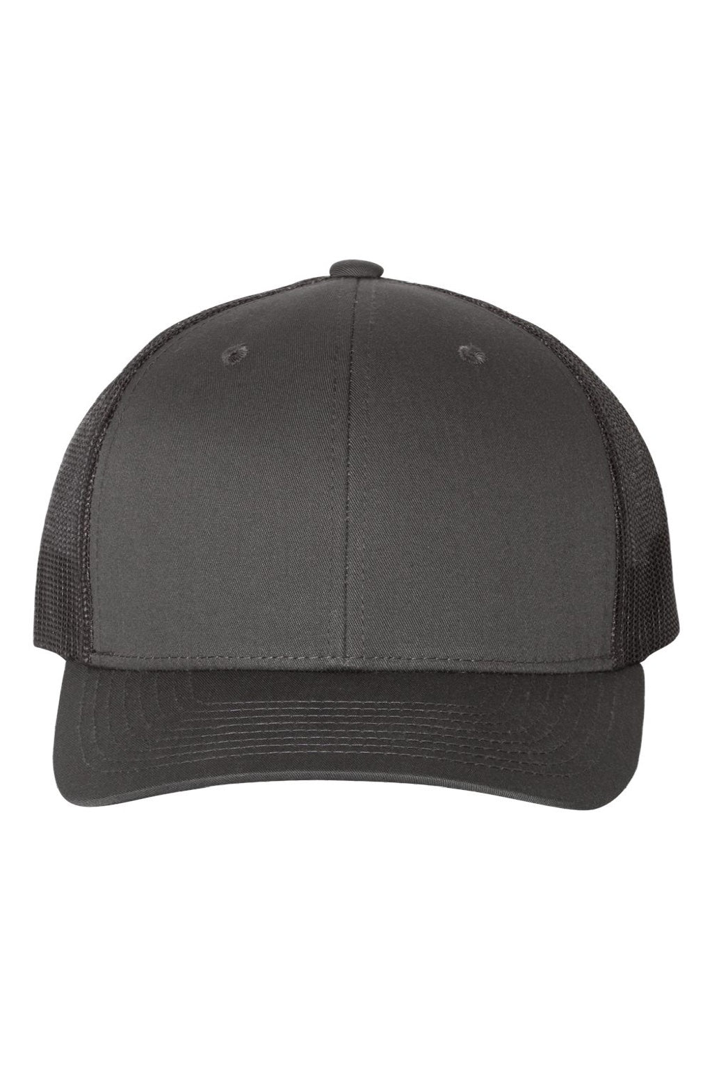 Yupoong Hats 6606 Mens Retro Snapback Trucker Hat Charcoal Grey/Black Flat Front