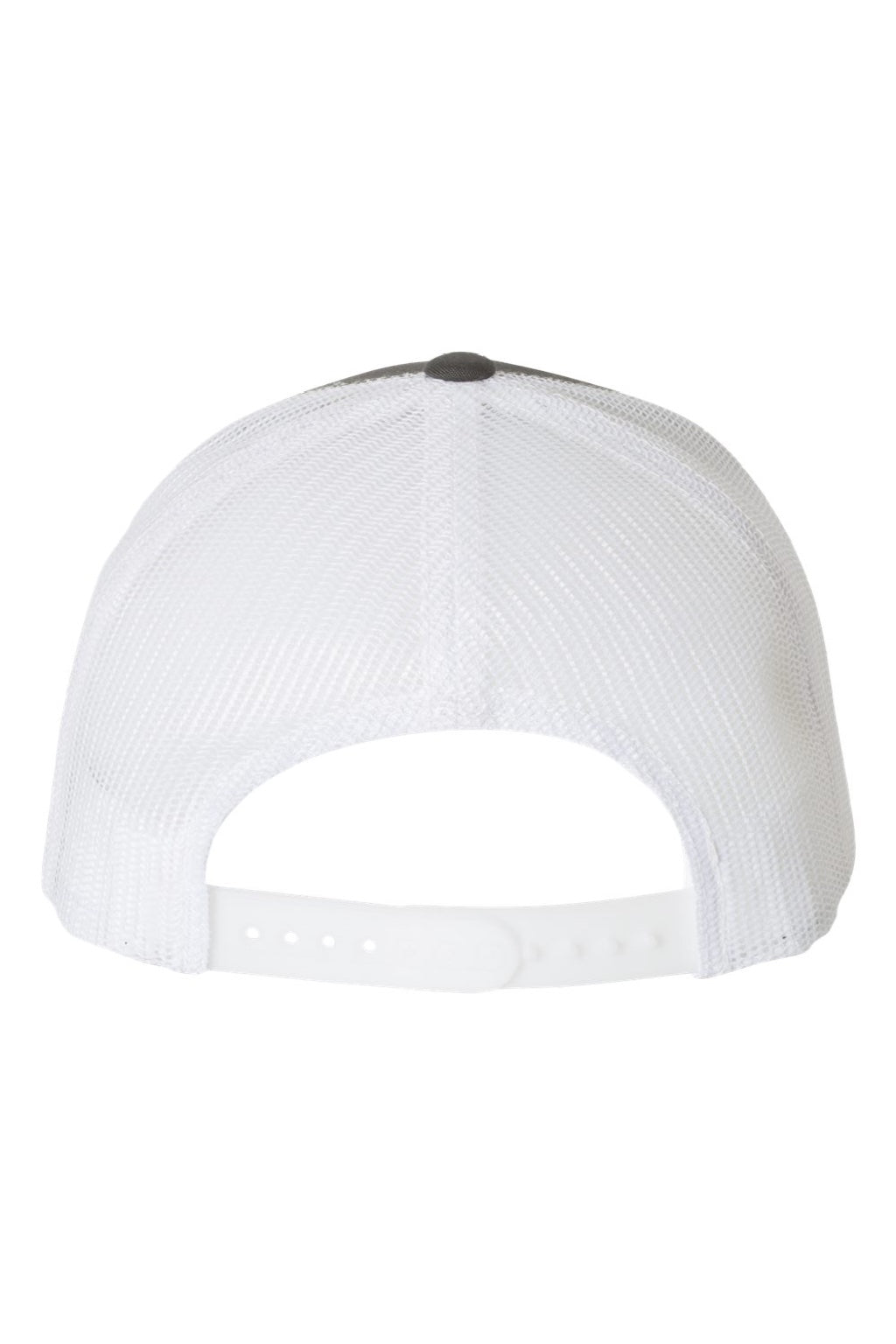 Yupoong Hats 6606 Mens Retro Snapback Trucker Hat Charcoal Grey/White Flat Back