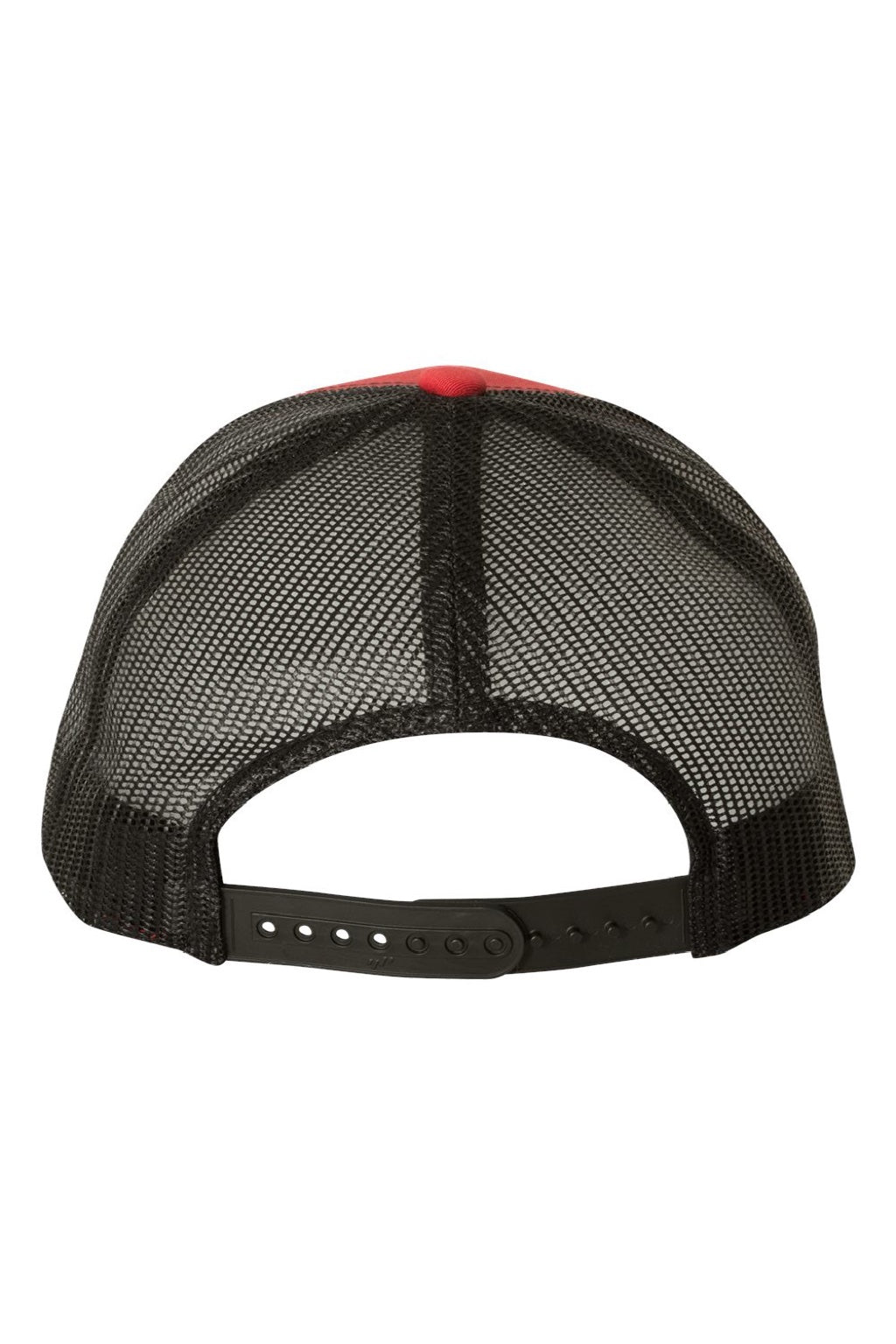 Yupoong Hats 6606 Mens Retro Snapback Trucker Hat Red/Black Flat Back