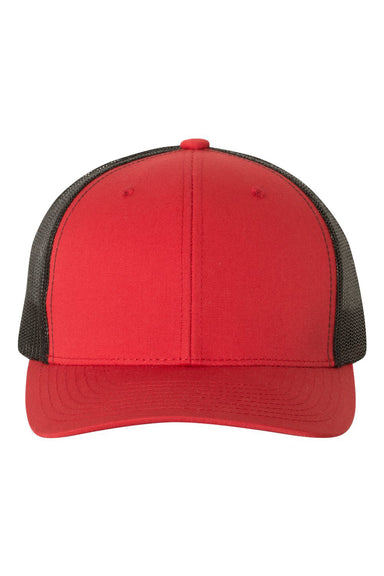 Yupoong 6606 Mens Retro Trucker Hat Red/Black Flat Front