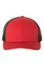 Yupoong Hats 6606 Mens Retro Snapback Trucker Hat Red/Black Flat Front