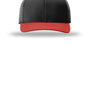 Richardson Hats Mens Laser Perf R-Flex Moisture Wicking Snapback Hat - Black/Black/Red