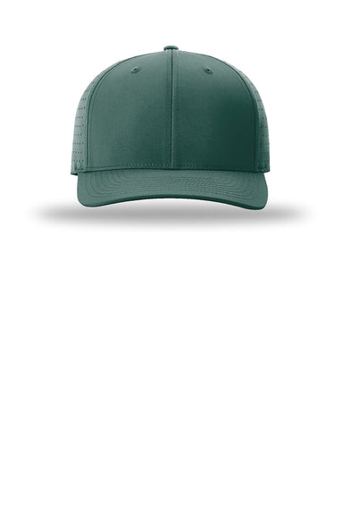 Richardson Hats 632 Mens Laser Perf R-Flex Moisture Wicking Snapback Hat Dark Green Flat Front