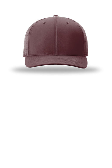 Richardson Hats 632 Mens Laser Perf R-Flex Moisture Wicking Snapback Hat Maroon Flat Front
